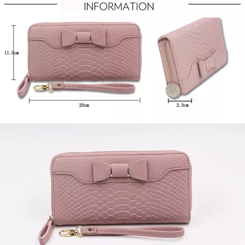 Vegan Wristlet Wallet, Pink